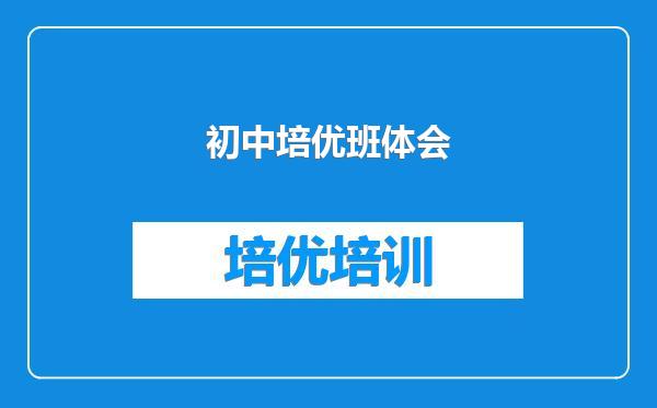 初中培优班体会