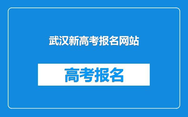 武汉新高考报名网站