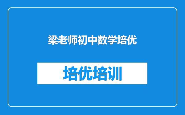 梁老师初中数学培优