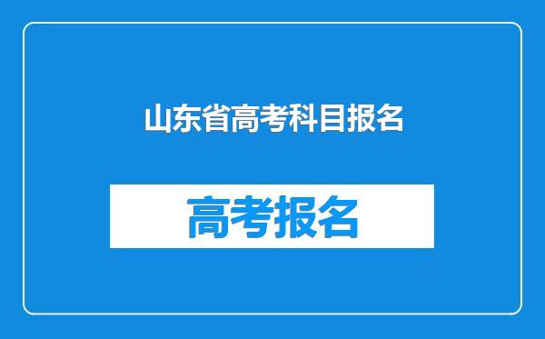 山东省高考科目报名