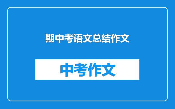 期中考语文总结作文