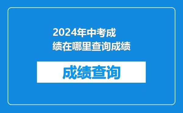 2024年中考成绩在哪里查询成绩