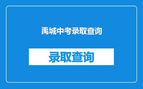 禹城中考录取查询