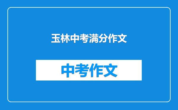 玉林中考满分作文