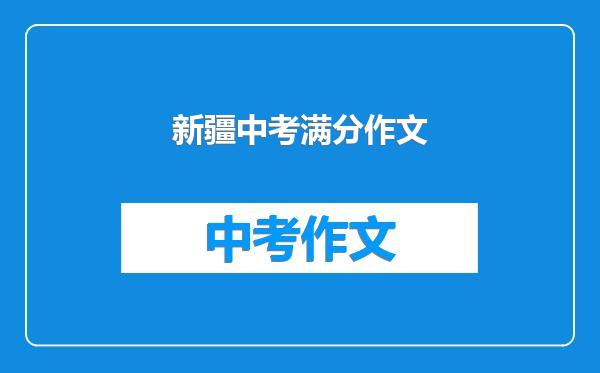 新疆中考满分作文