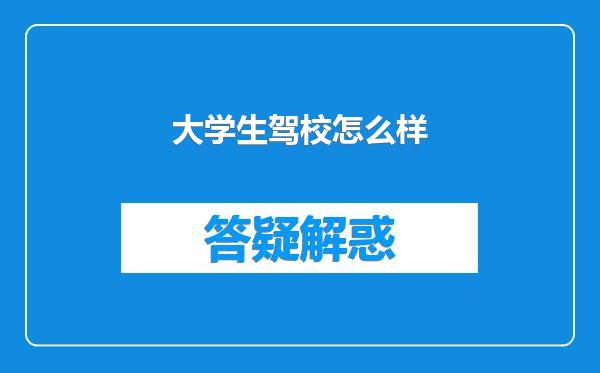 大学生驾校怎么样