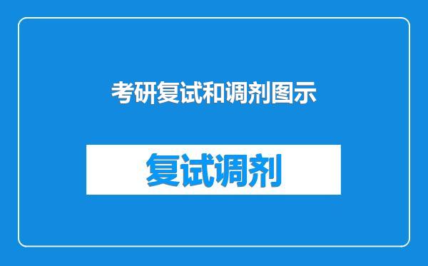 考研复试和调剂图示