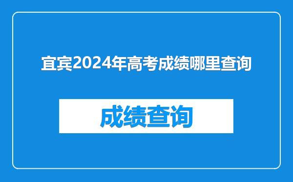 宜宾2024年高考成绩哪里查询