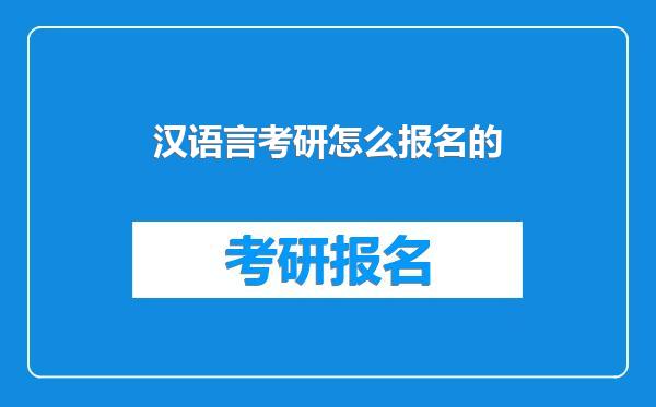 汉语言考研怎么报名的