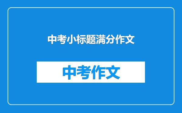 中考小标题满分作文