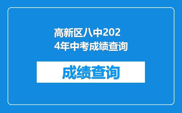 高新区八中2024年中考成绩查询