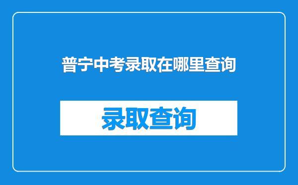 普宁中考录取在哪里查询