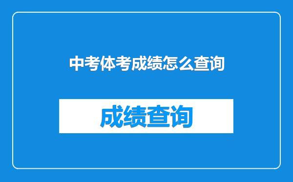 中考体考成绩怎么查询
