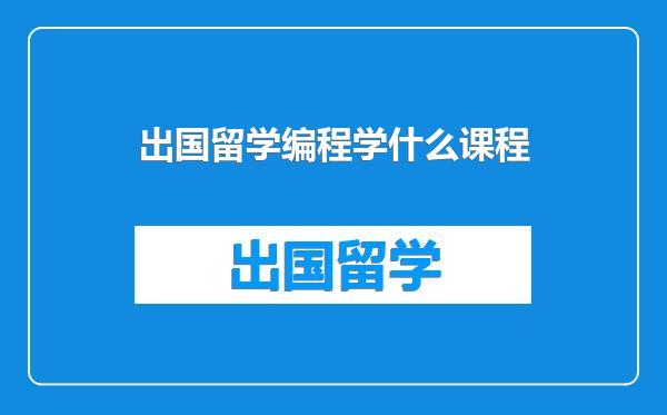 出国留学编程学什么课程
