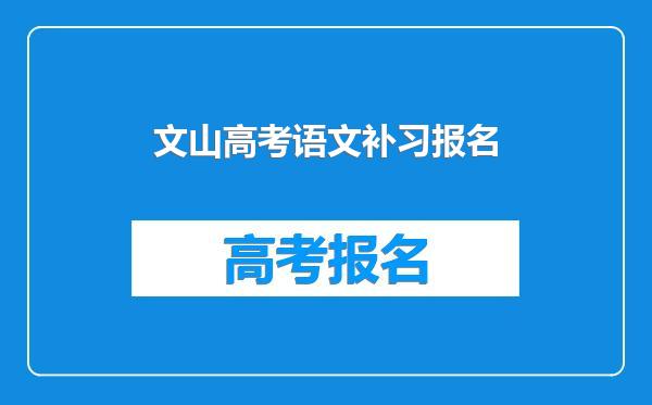 文山高考语文补习报名
