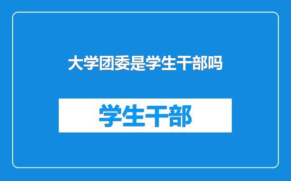 大学团委是学生干部吗
