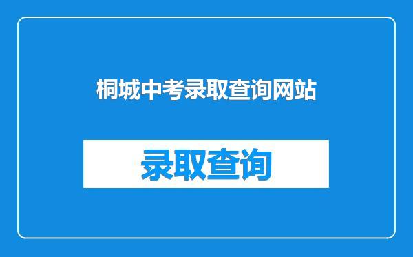 桐城中考录取查询网站