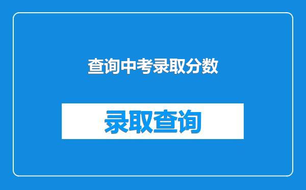 查询中考录取分数