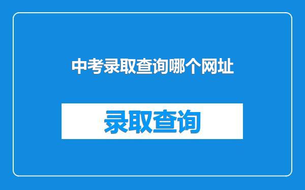 中考录取查询哪个网址