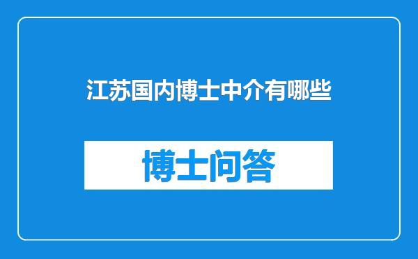 江苏国内博士中介有哪些