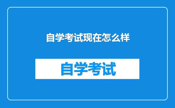 自学考试现在怎么样