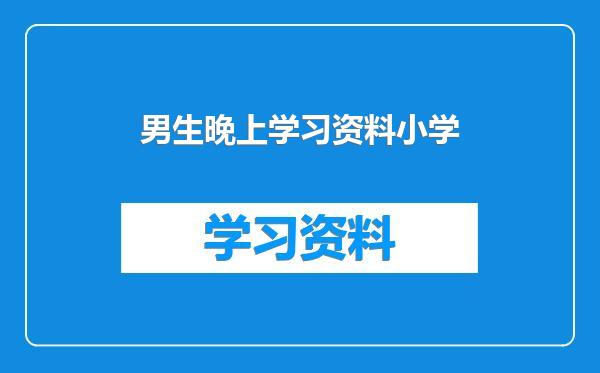 男生晚上学习资料小学