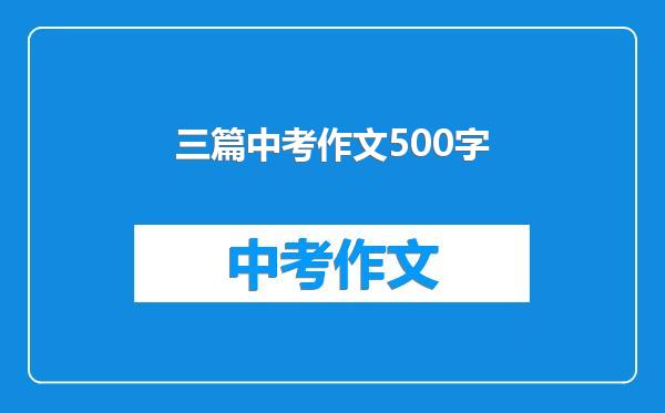 三篇中考作文500字