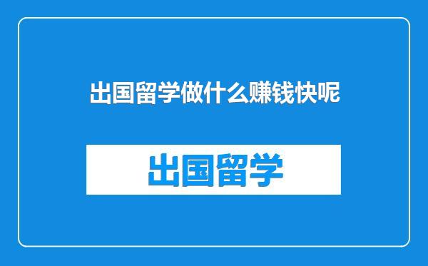 出国留学做什么赚钱快呢