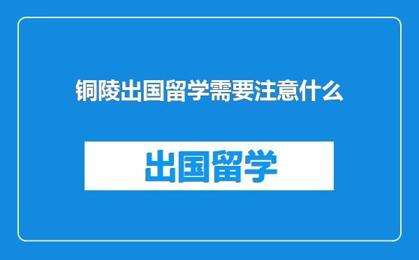 铜陵出国留学需要注意什么