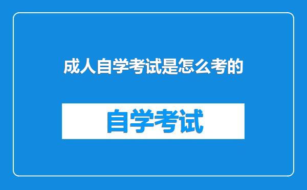 成人自学考试是怎么考的