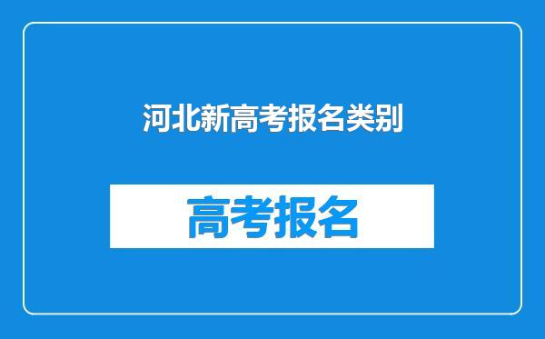 河北新高考报名类别
