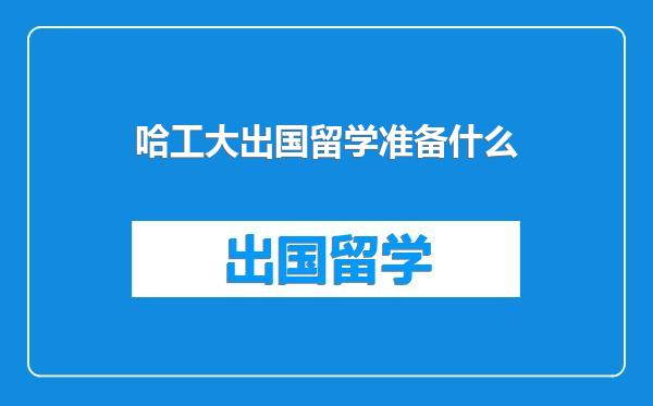 哈工大出国留学准备什么