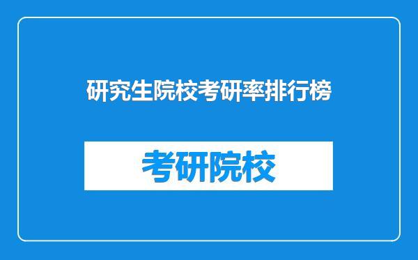 研究生院校考研率排行榜