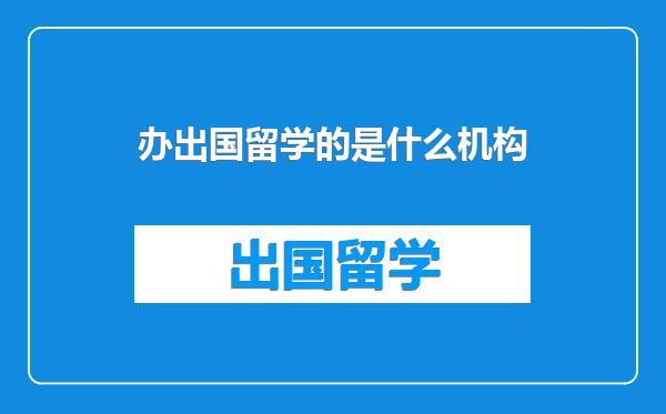 办出国留学的是什么机构