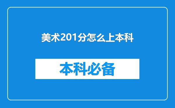 美术201分怎么上本科