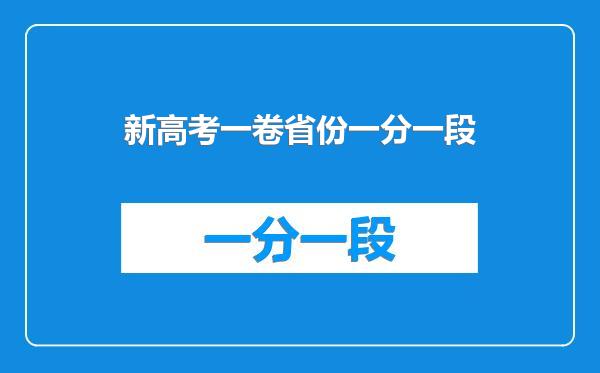 新高考一卷省份一分一段