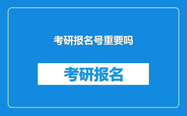 考研报名号重要吗