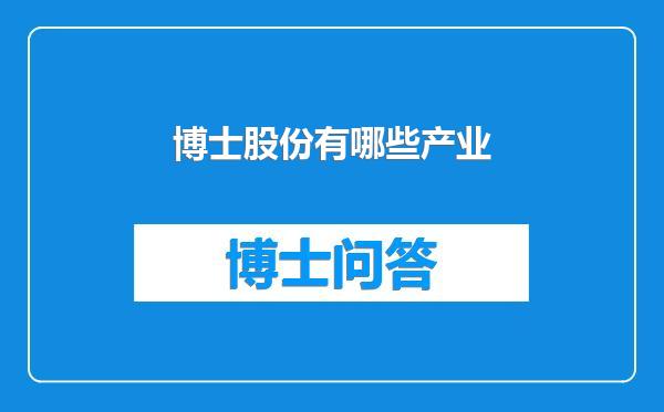 博士股份有哪些产业