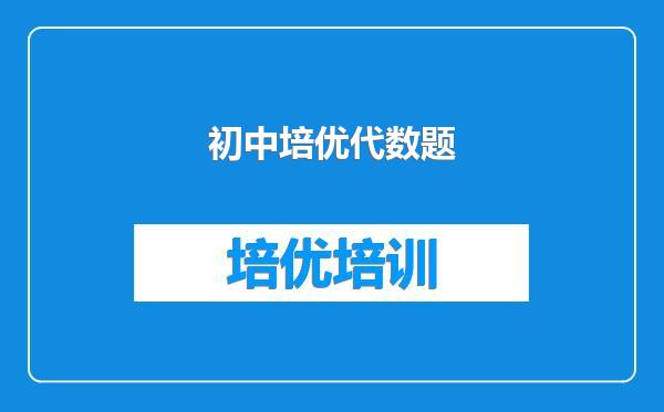 初中培优代数题
