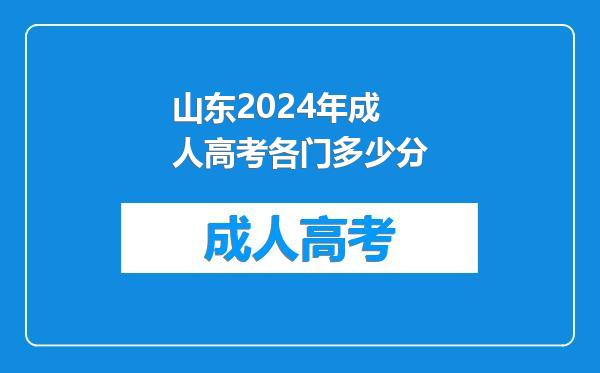 山东2024年成人高考各门多少分