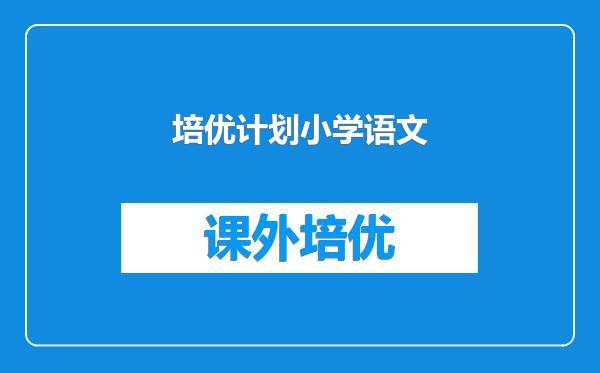 培优计划小学语文