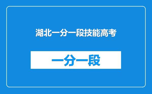湖北一分一段技能高考