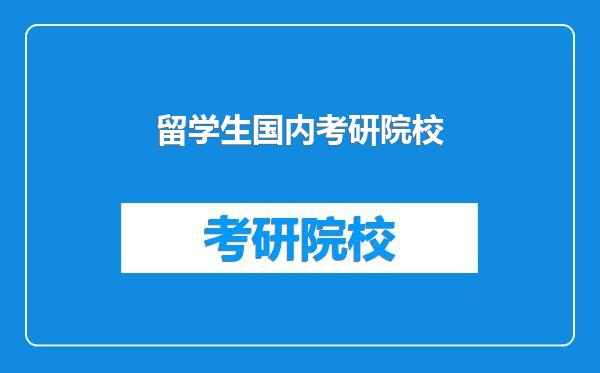 留学生国内考研院校