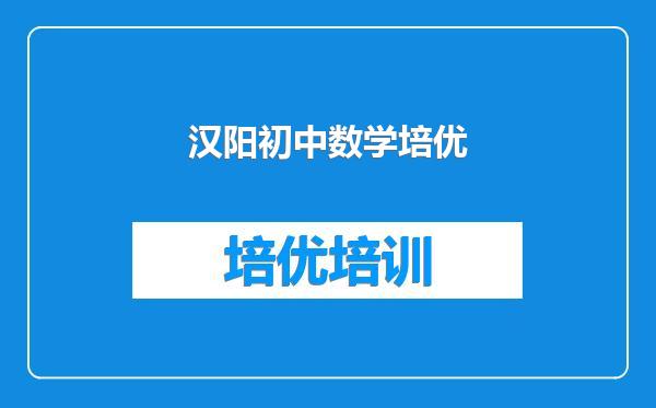 汉阳初中数学培优