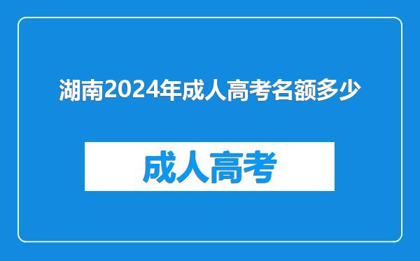 湖南2024年成人高考名额多少