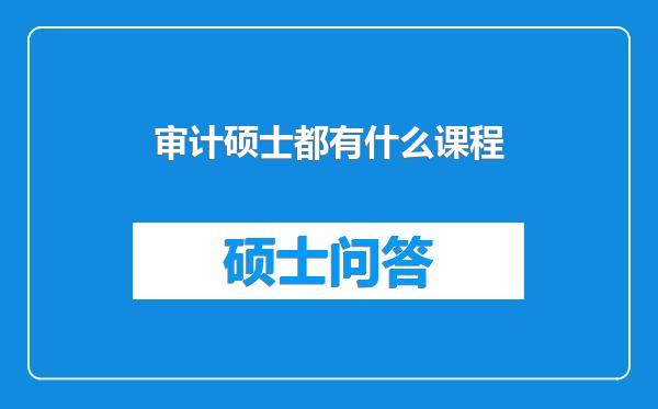 审计硕士都有什么课程