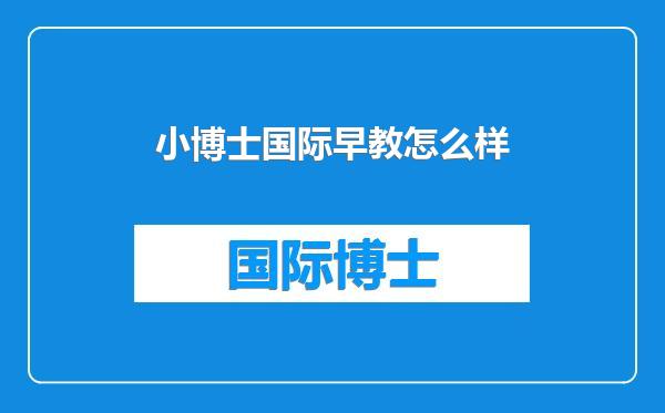 小博士国际早教怎么样