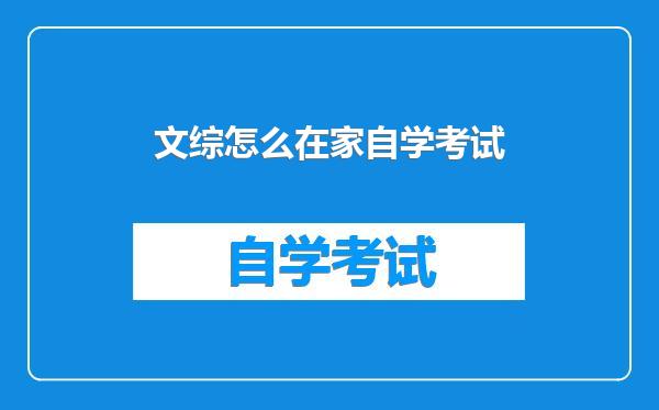 文综怎么在家自学考试