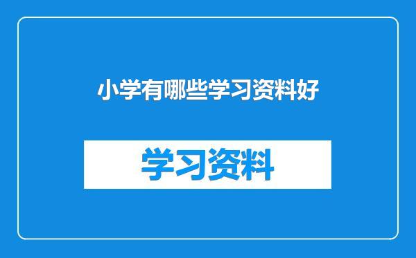 小学有哪些学习资料好