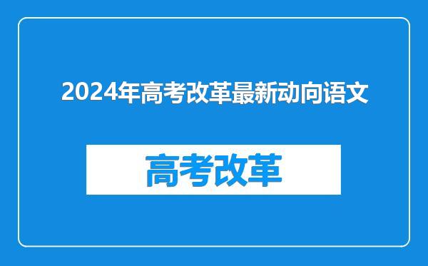 2024年高考改革最新动向语文